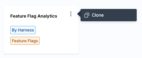 Clone option shown on the Feature Flags default dashboard